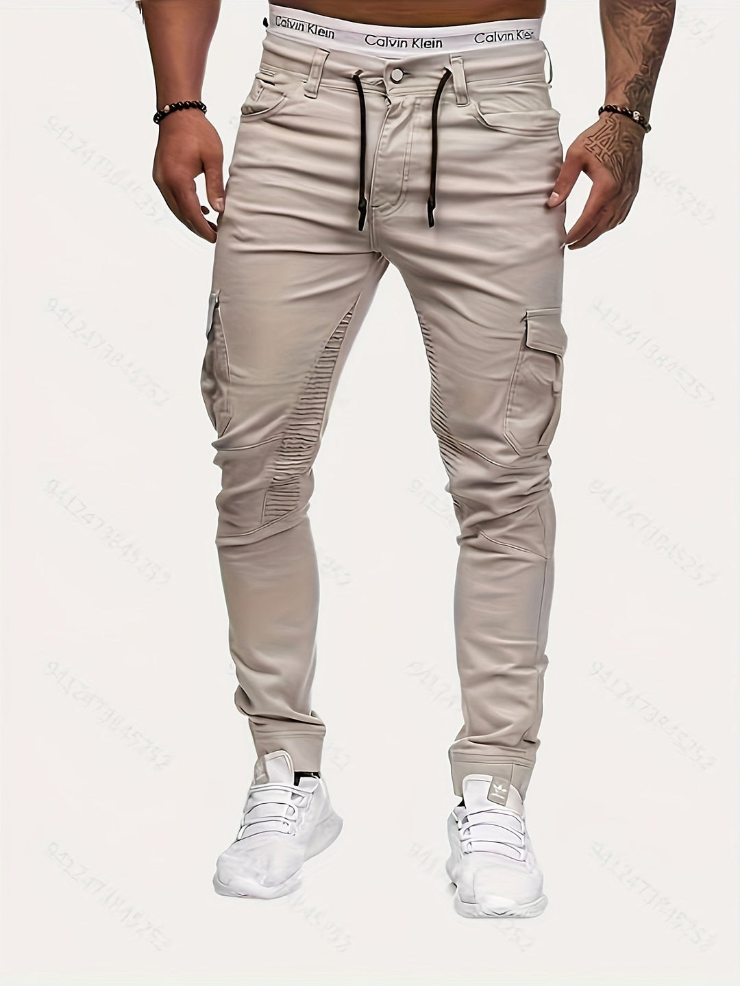 Daan Men's Chic Stretch Pants in Streetstyle-S-Beige-State of Style