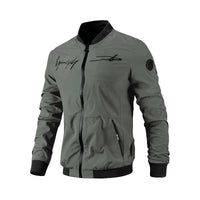 Embroidered men's bomber jacket for transitional weather – Leon
