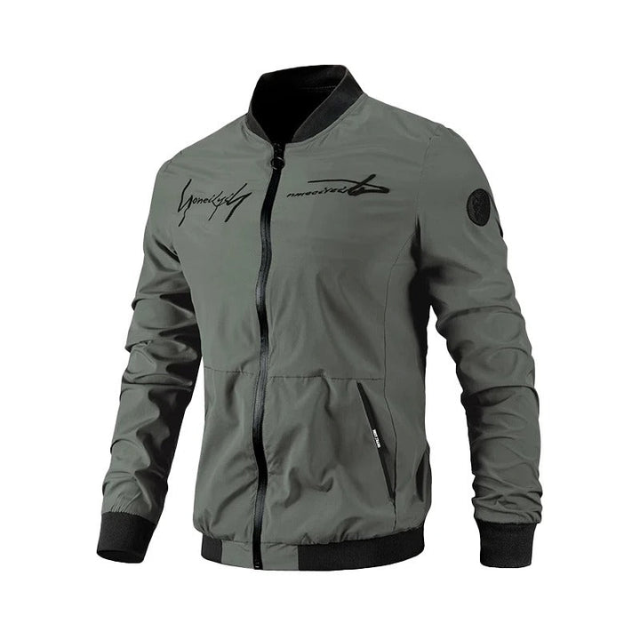 Embroidered men's bomber jacket for transitional weather – Leon