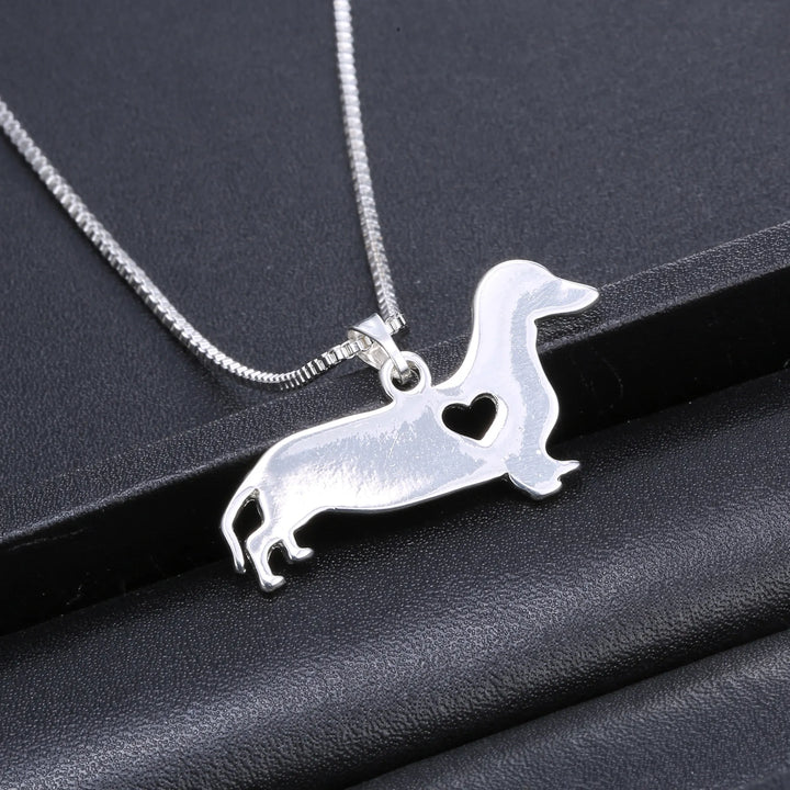 Dachshund Heart Silver Necklace | Sterling Silver Jewellery-State of Style