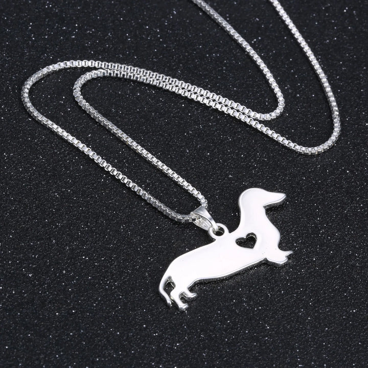 Dachshund Heart Silver Necklace | Sterling Silver Jewellery-State of Style