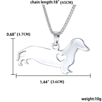 Dachshund Heart Silver Necklace | Sterling Silver Jewellery-State of Style