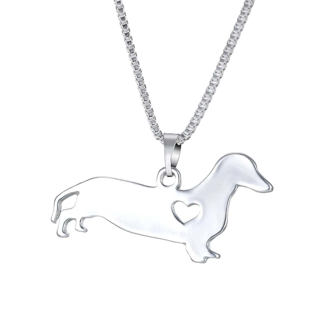 Dachshund Heart Silver Necklace | Sterling Silver Jewellery-State of Style