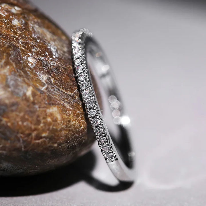 Dainty Half Eternity Ring | Crystal Band-GOLD-5-State of Style