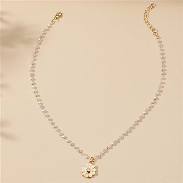 Daisy & Pearl Pendant Necklace for Women - Lara-State of Style