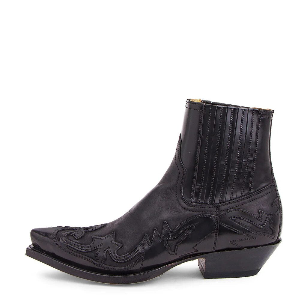 Dakota Leather Cowboy Boots-Black-5-State of Style
