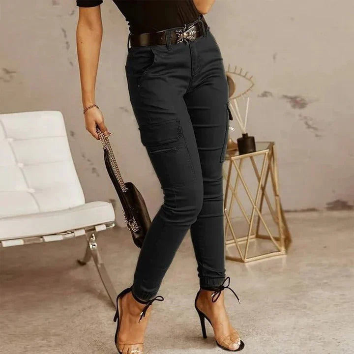 Ladies Cargo Jeans with Elastic Cuffs – Nadine
