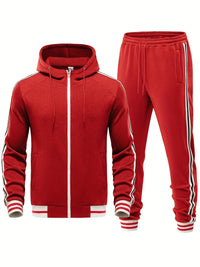 Damon - Men's Comfortable Tracksuit-Red-S-State of Style
