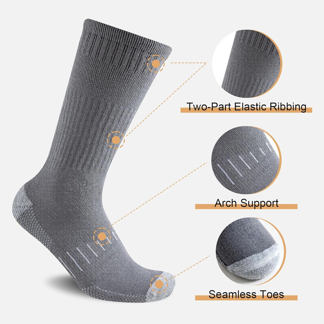 Daniel Crew Socks for Men (6 Pairs)-Black-S (6-8 AU)-State of Style