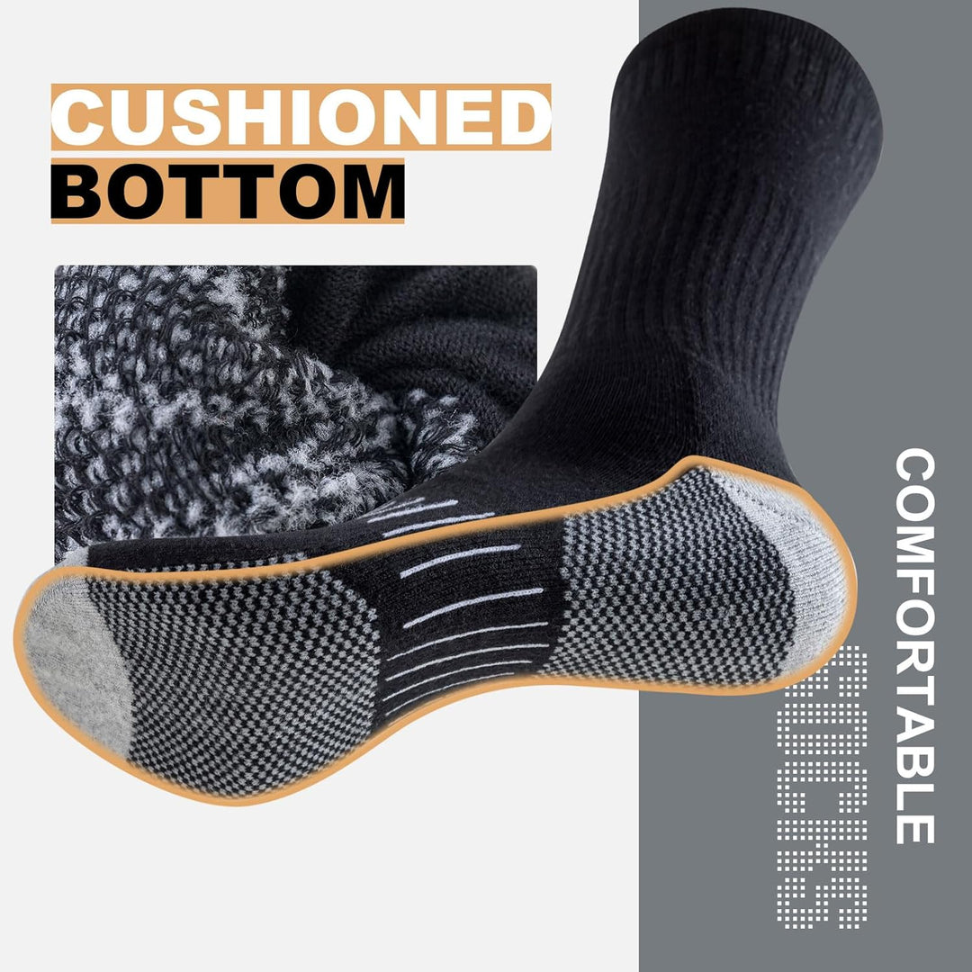 Daniel Crew Socks for Men (6 Pairs)-Black-S (6-8 AU)-State of Style