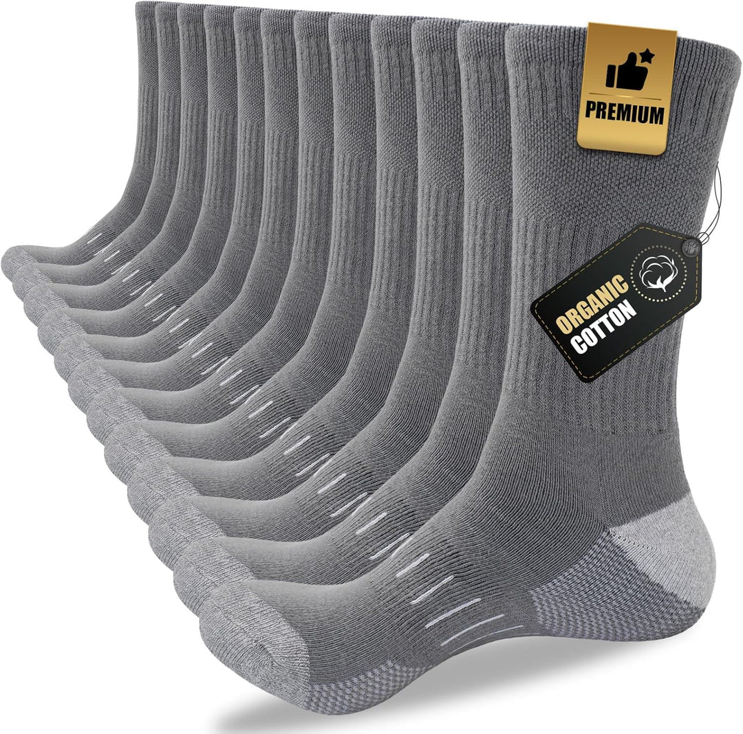Daniel Crew Socks for Men (6 Pairs)-Grey-S (6-8 AU)-State of Style
