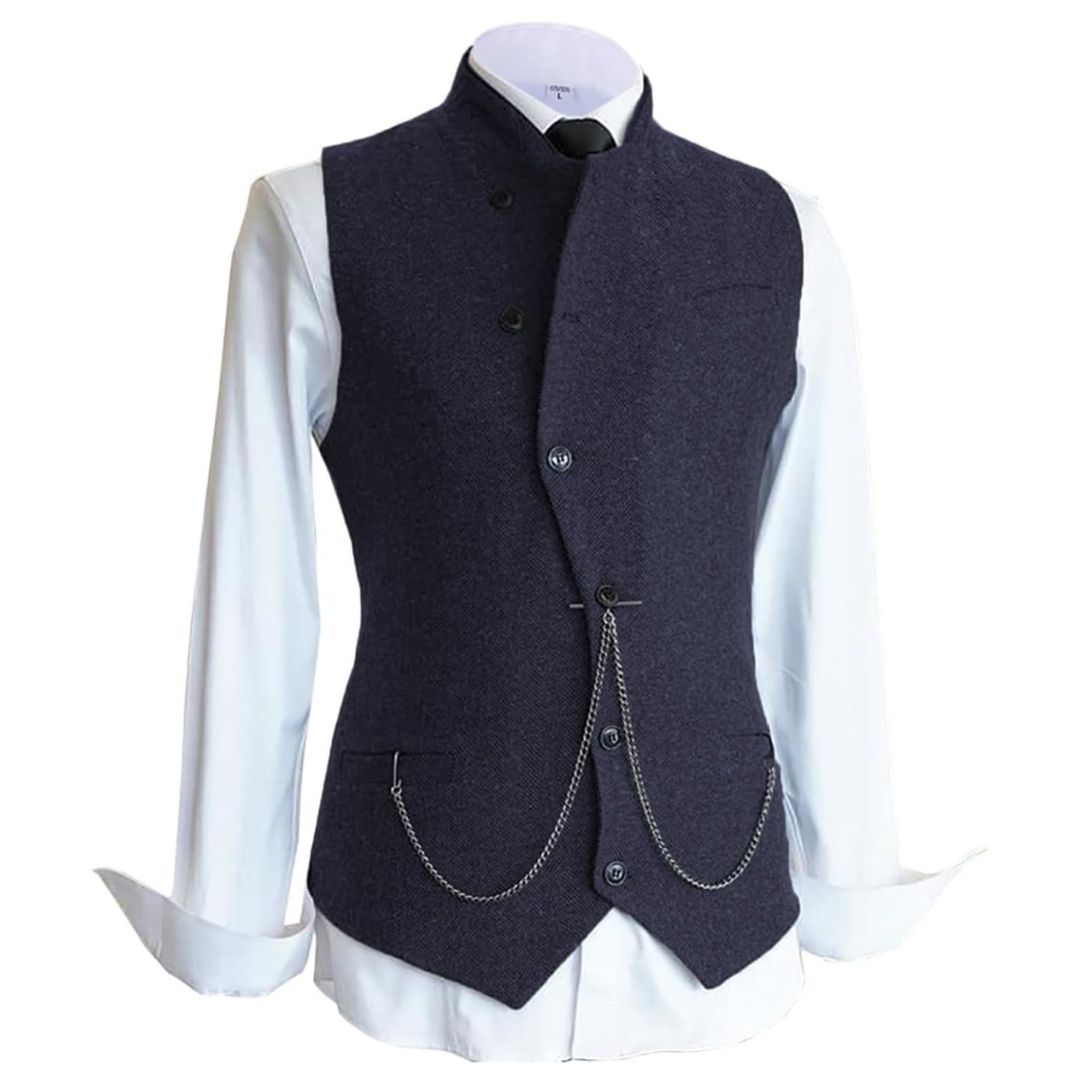 Daniel Traditional Vest – Wool Tweed Waistcoat with Tailored Fit-Brown-State of Style