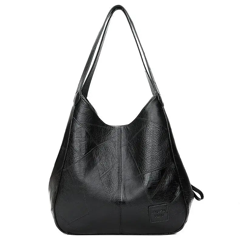 Daniela Traditional Bag – Vintage PU Leather Handbag with Shoulder Strap-Black-State of Style