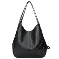 Daniela Traditional Bag – Vintage PU Leather Handbag with Shoulder Strap-Black-State of Style