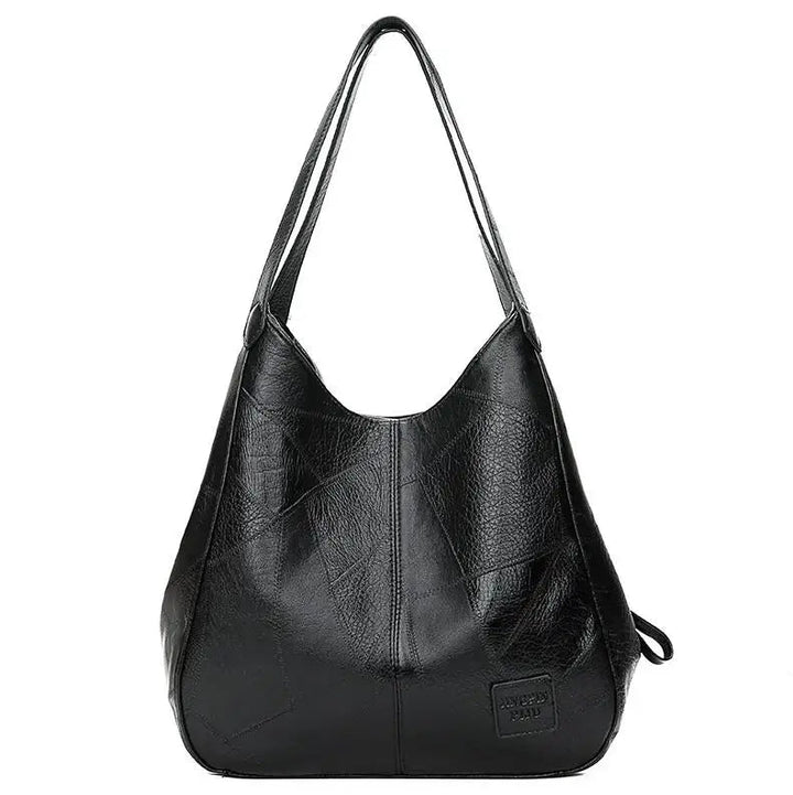 Daniela Traditional Bag – Vintage PU Leather Handbag with Shoulder Strap-Black-State of Style