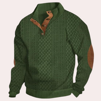 Dany - Warm Casual Men's Sweater with Button Closure-Green-S-State of Style