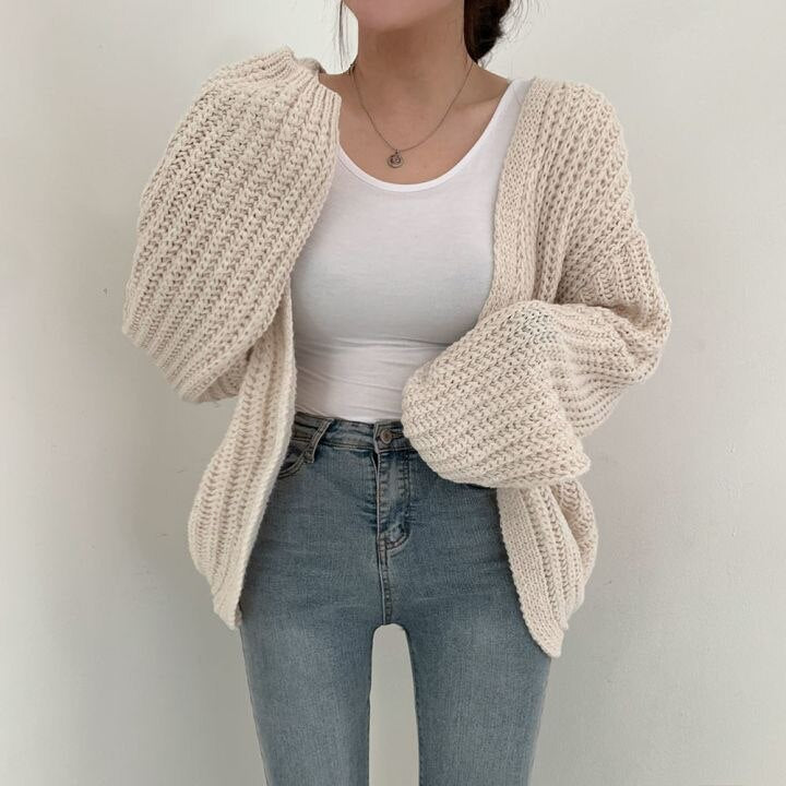 DaphnesVest | Warm Cardigan for Women-Beige-One Size-State of Style