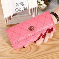 Argyle Pattern Triple Fold Wallet with Royal Gold Accent