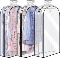 Clear Gusseted Garment Covers – 3-Pack Storage Bags with Side Zipper (Buy 1, Take 1 FREE)