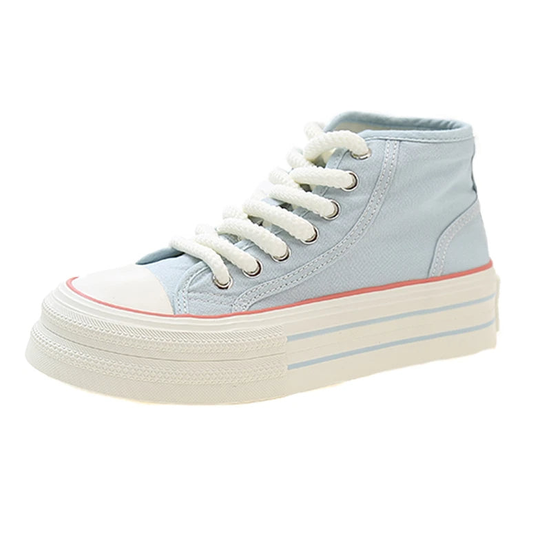 Dazzle Dash Sneakers – Trendy High-Top Canvas Platform Shoes-Sky Blue-6.0 (23.5cm)-State of Style