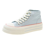 Dazzle Dash Sneakers – Trendy High-Top Canvas Platform Shoes-Sky Blue-6.0 (23.5cm)-State of Style
