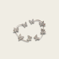Dazzling Crystal Butterfly Earrings-Silver-State of Style