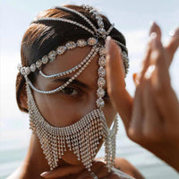 Dazzling Veil Mask | Masquerade Face Jewellery-Type A: Glow Colour-State of Style