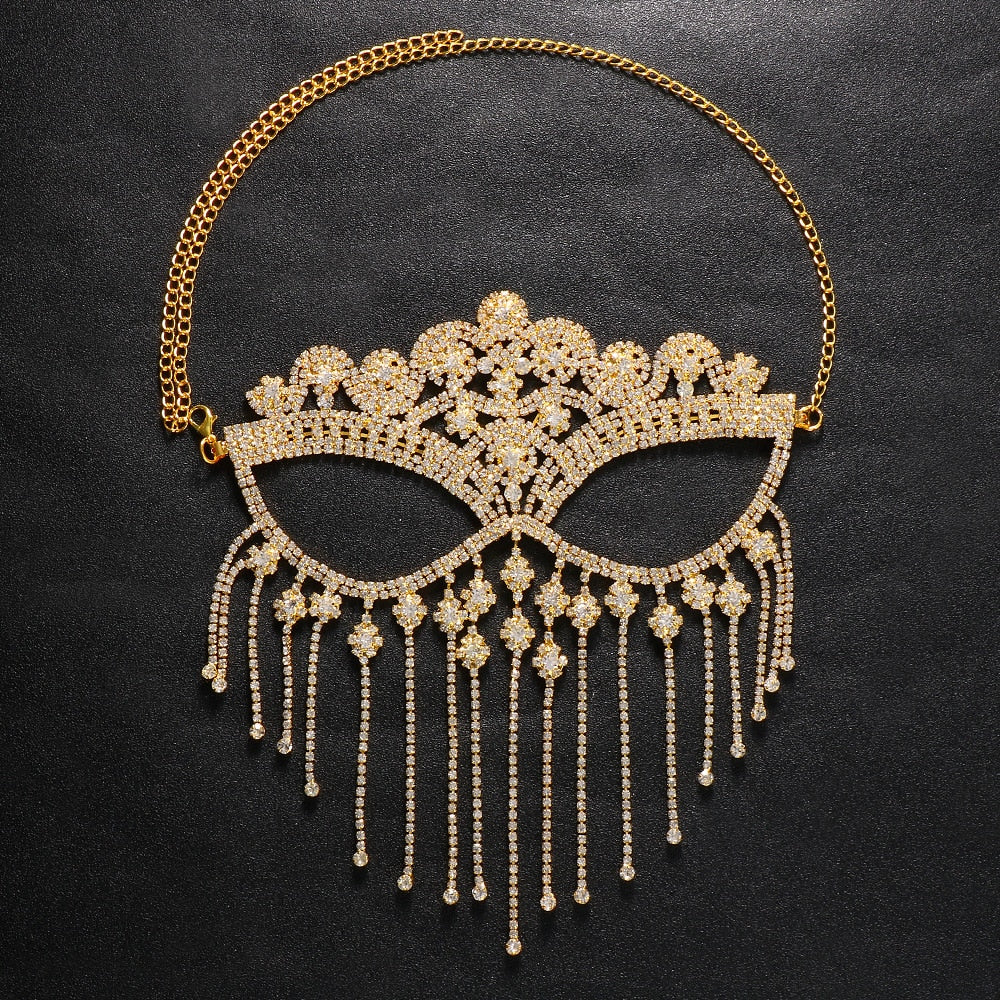 Dazzling Veil Mask | Masquerade Face Jewellery-Type A: Glow Colour-State of Style