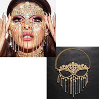 Dazzling Veil Mask | Masquerade Face Jewellery-Type A: Glow Colour-State of Style