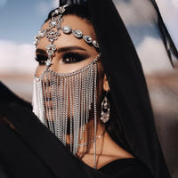 Dazzling Veil Mask | Masquerade Face Jewellery-Type A: Glow Colour-State of Style