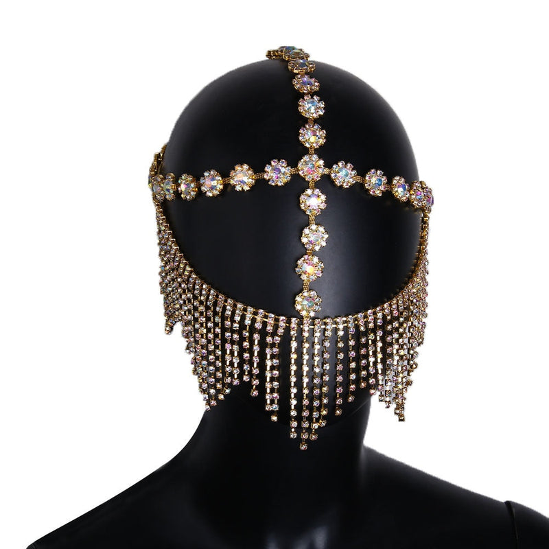Dazzling Veil Mask | Masquerade Face Jewellery-Type A: Glow Colour-State of Style