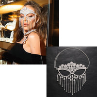 Dazzling Veil Mask | Masquerade Face Jewellery-Type A: Glow Colour-State of Style