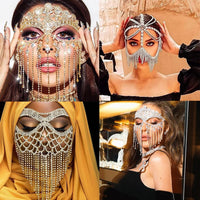 Dazzling Veil Mask | Masquerade Face Jewellery-Type A: Glow Colour-State of Style