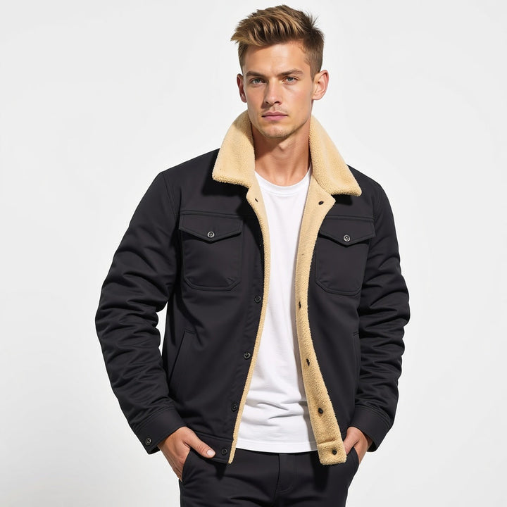 DEAVON - Timeless Bomber Jacket for Men-Black-S-State of Style