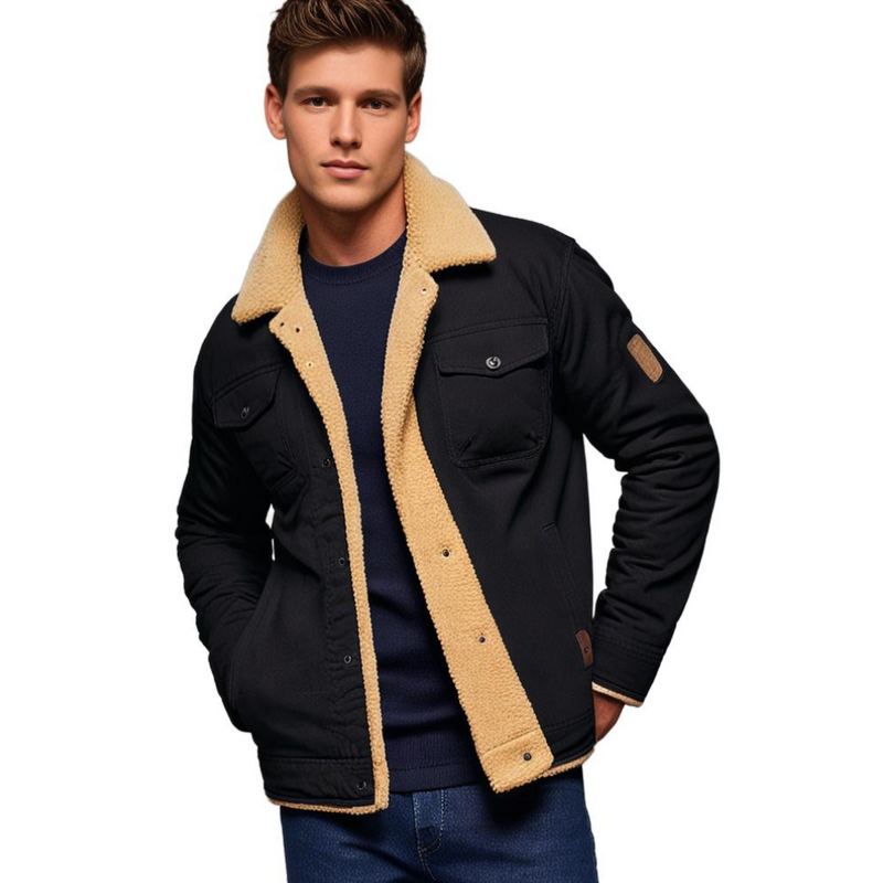 DEAVON - Timeless Bomber Jacket for Men-Black-S-State of Style