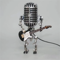 Decorative Microphone Robot Lamp with Guitar – Max-Black-State of Style