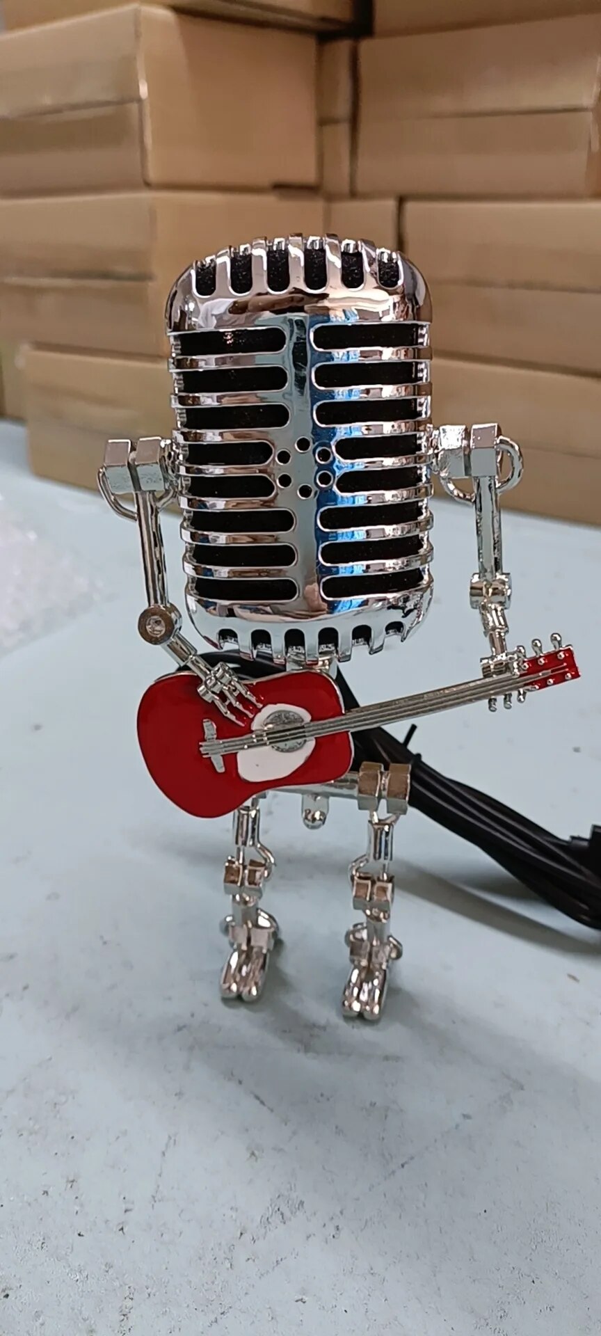 Decorative Microphone Robot Lamp with Guitar – Max-Red-State of Style