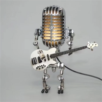 Decorative Microphone Robot Lamp with Guitar – Max-White-State of Style