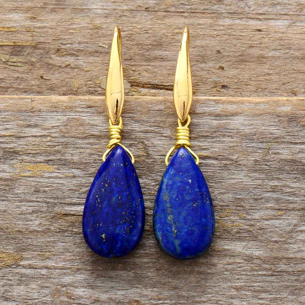 Deep Blue Lapis Earrings by the Dreamers – Selene-State of Style