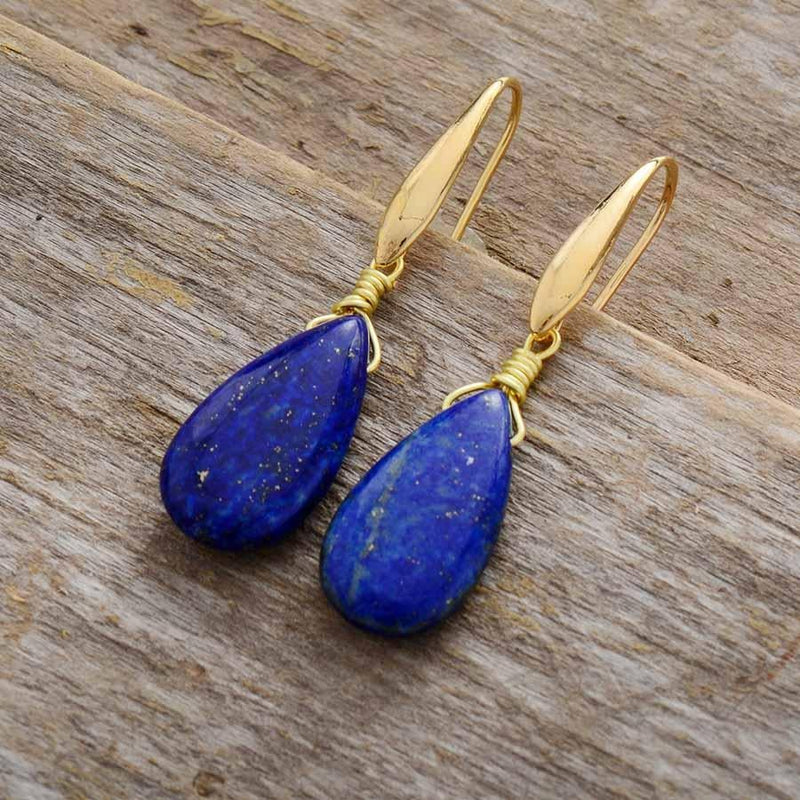 Deep Blue Lapis Earrings by the Dreamers – Selene-State of Style