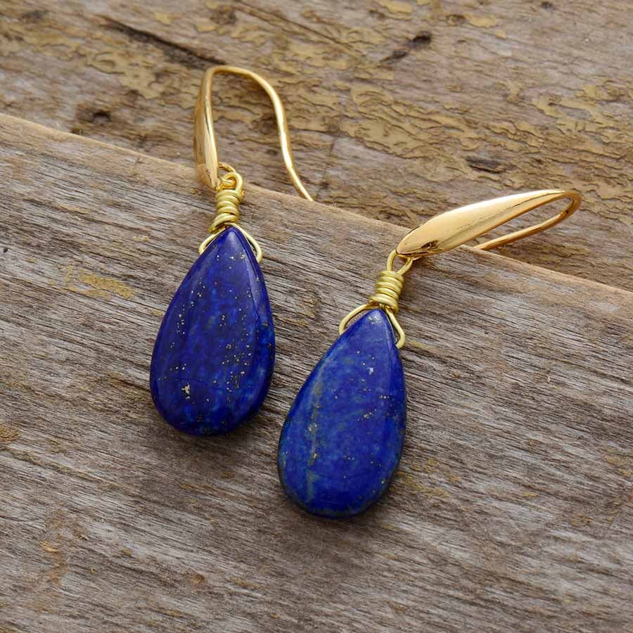 Deep Blue Lapis Earrings by the Dreamers – Selene-State of Style