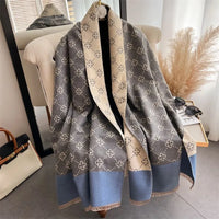 Dehlia Floral Scarf | Warm and Stylish-Grey-State of Style