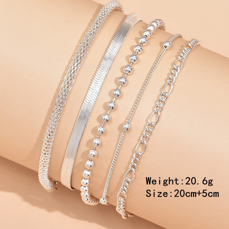 Delicate Beaded Snake Anklet | Elegant Foot Jewellery-Butterfly Gold-State of Style