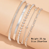 Delicate Beaded Snake Anklet | Elegant Foot Jewellery-Butterfly Gold-State of Style