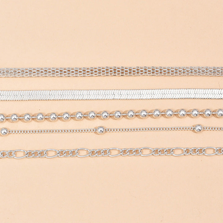 Delicate Beaded Snake Anklet | Elegant Foot Jewellery-Butterfly Gold-State of Style