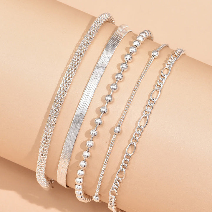Delicate Beaded Snake Anklet | Elegant Foot Jewellery-Butterfly Gold-State of Style