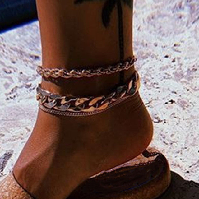 Delicate Beaded Snake Anklet | Elegant Foot Jewellery-Butterfly Gold-State of Style