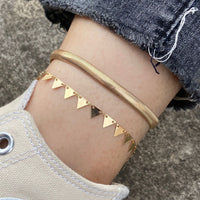 Delicate Beaded Snake Anklet | Elegant Foot Jewellery-Gold Snake-State of Style