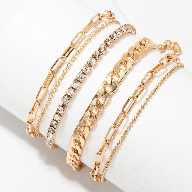 Delicate Beaded Snake Anklet | Elegant Foot Jewellery-Luxury Gold-State of Style