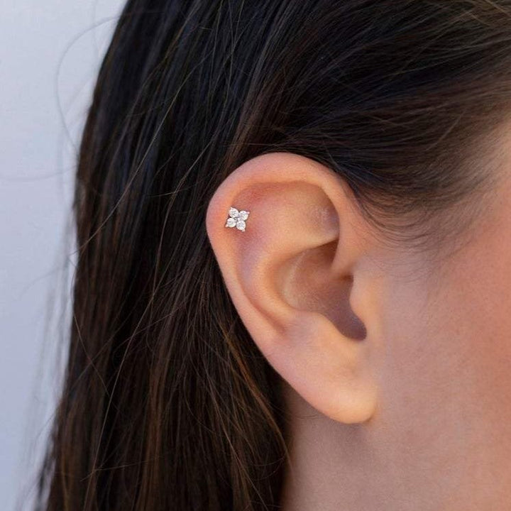 Delicate Flower Ear Studs - Sophie-Silver-Set of 3 pairs-State of Style